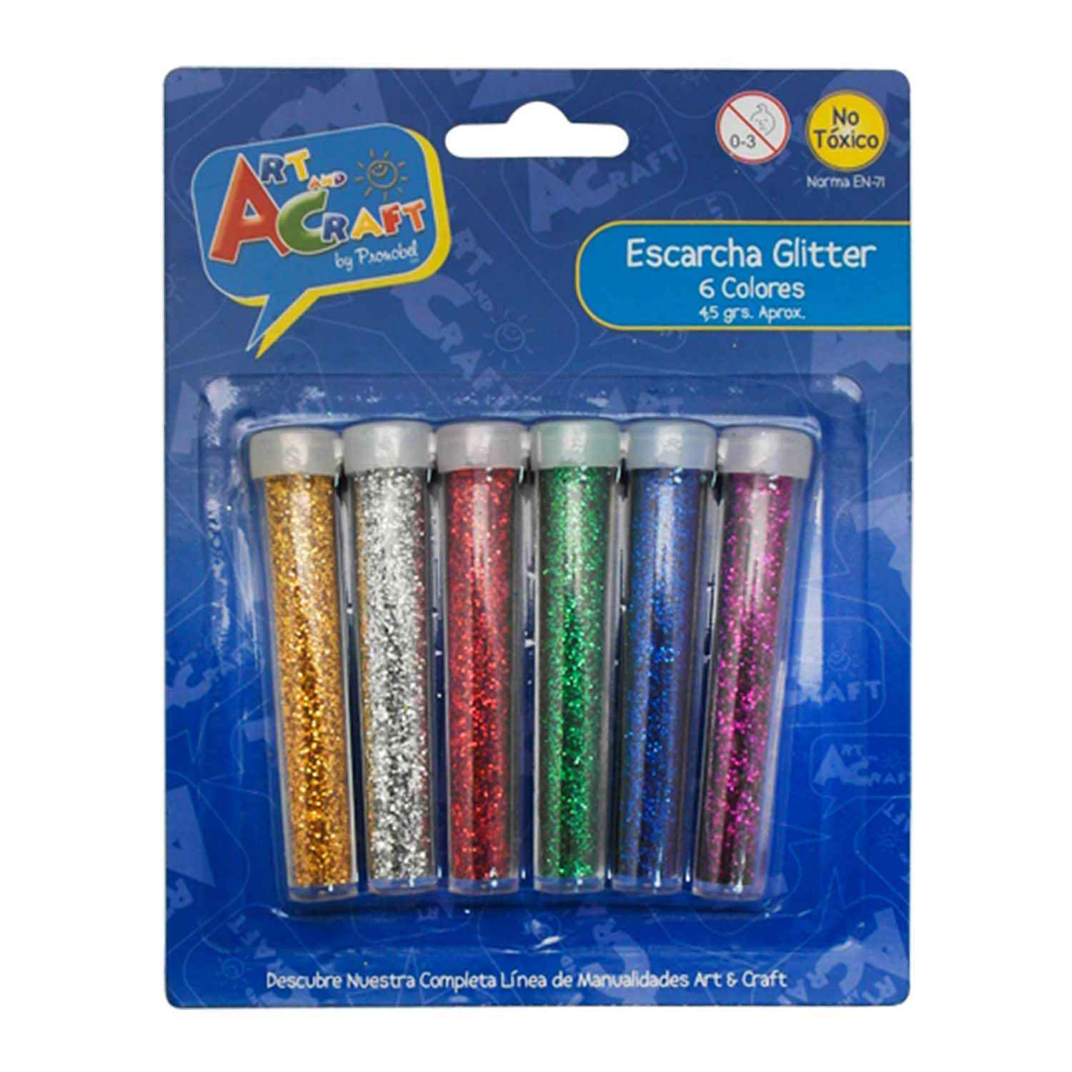Escarcha Glitter 6 Colores 4,5 Grs Blister | Art & Craft